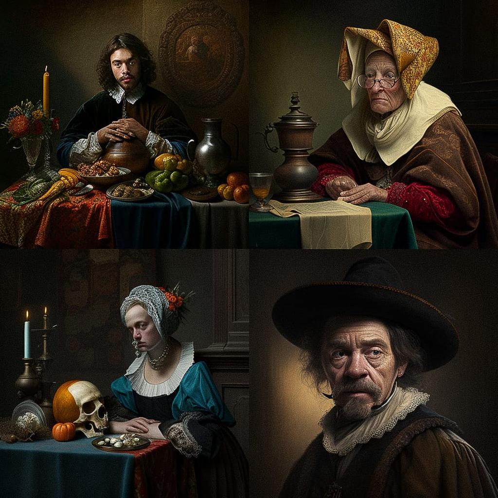 Adriaen van Utrecht style, Midjourney V4, render 1 of 4