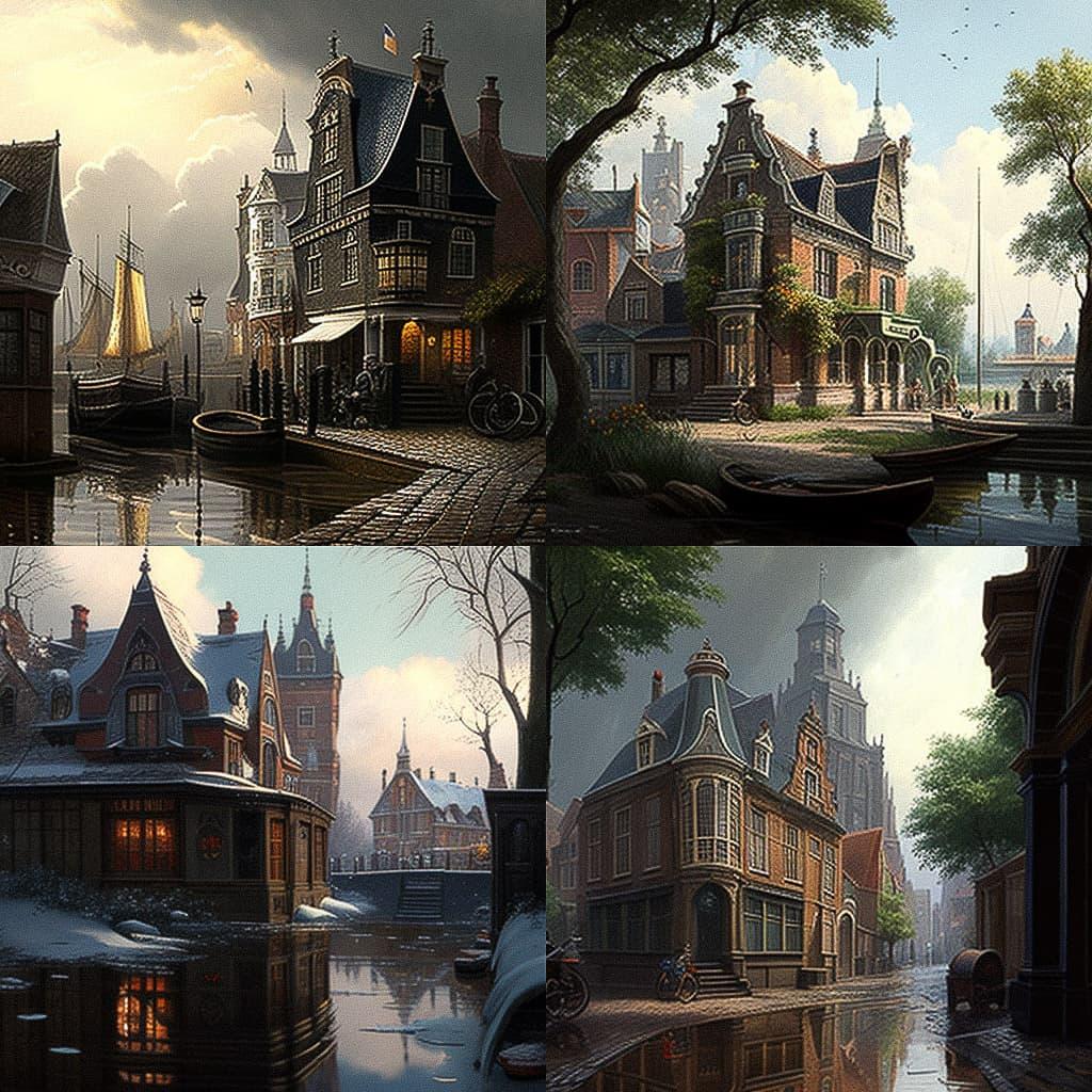 Adrianus Eversen style, Midjourney V4, render 1 of 4