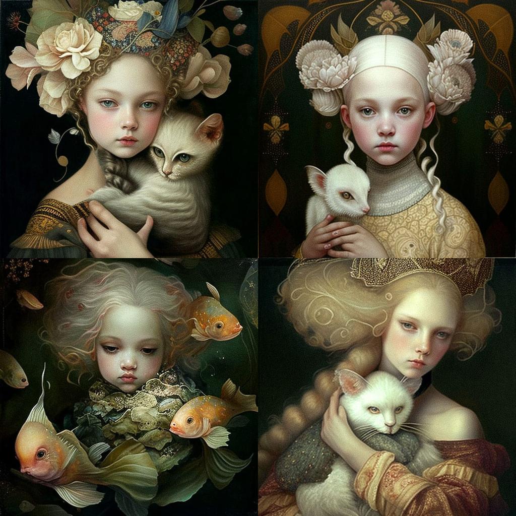 Adrienne Segur style, Midjourney V4, render 1 of 4