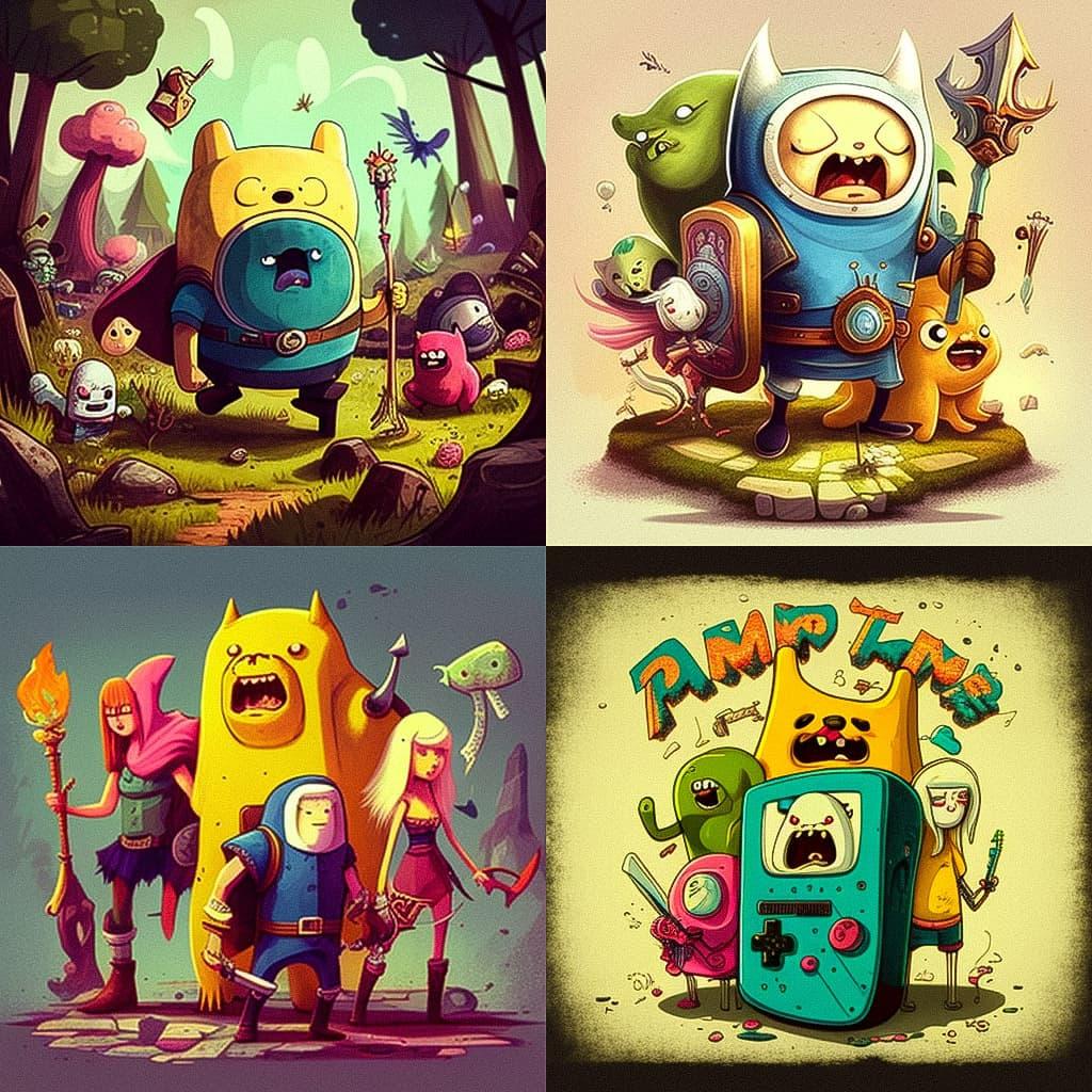 Adventure Time style, Midjourney V4, render 1 of 4