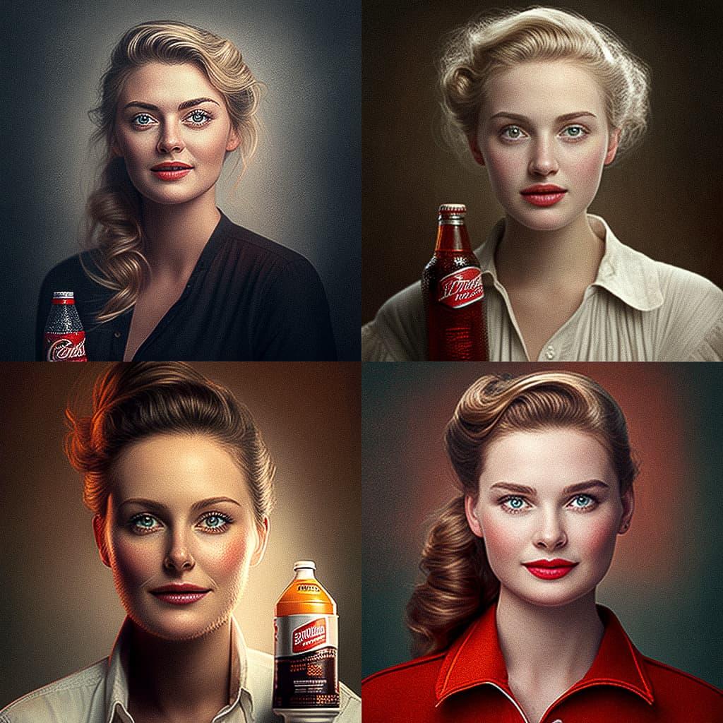 Advertising portrait style, Midjourney V4, render 1 of 4