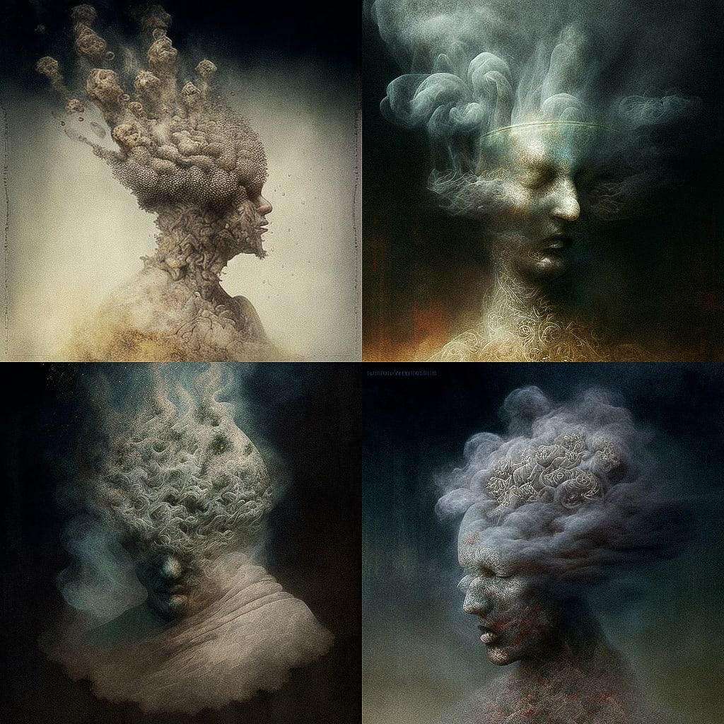 Agostino Arrivabene style, Midjourney V4, render 1 of 4