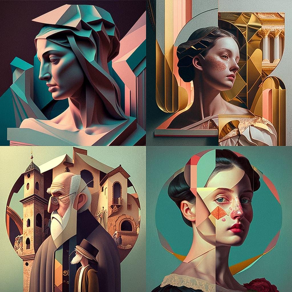 Agostino Iacurci style, Midjourney V4, render 1 of 4