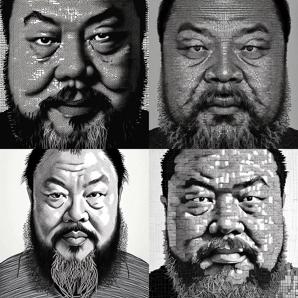 Ai Weiwei style, Midjourney V4, render 1 of 4