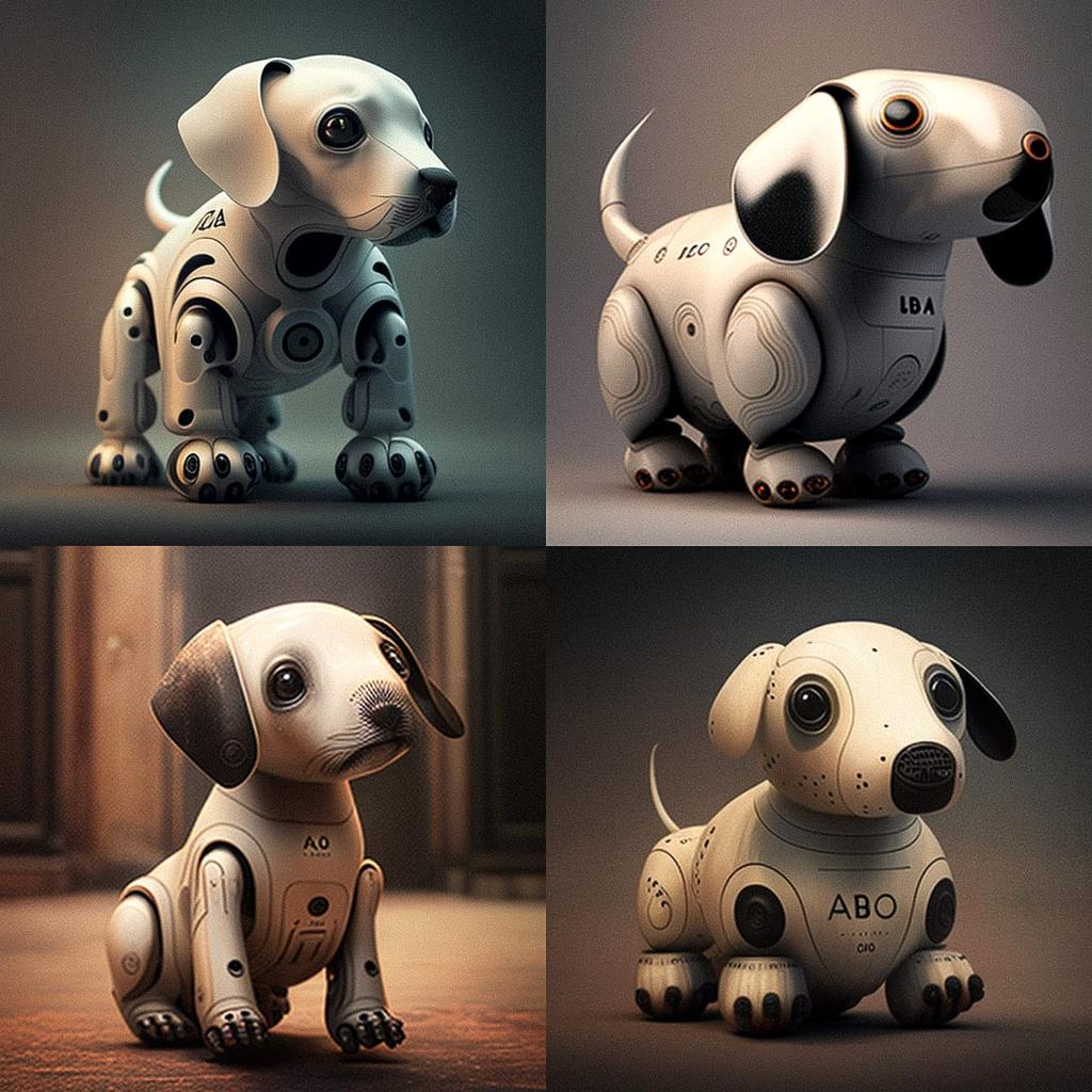 Aibo style, Midjourney V4, render 1 of 4