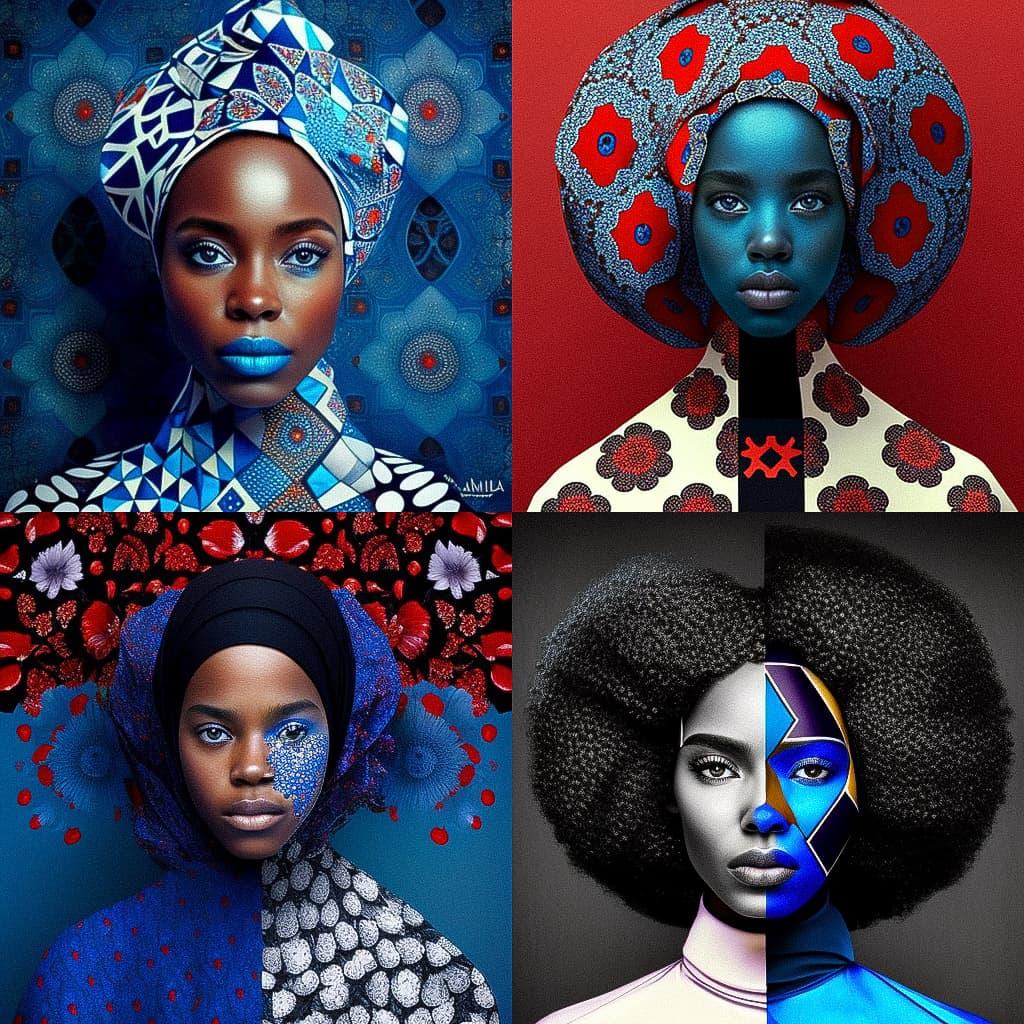 Aida Muluneh style, Midjourney V4, render 1 of 4