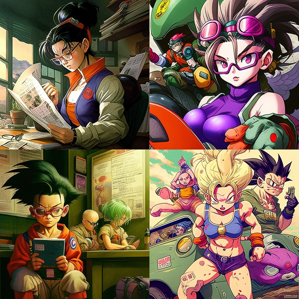 Akira Toriyama style, Midjourney V4, render 1 of 4