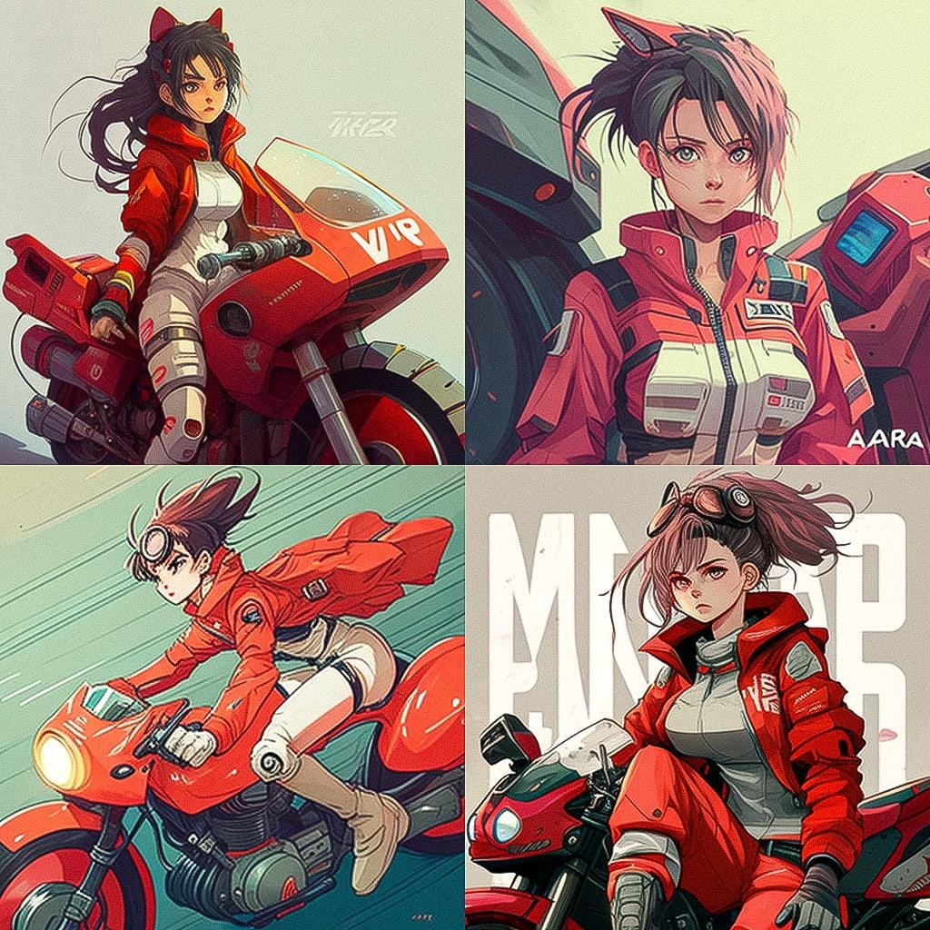 Akira style, Midjourney V4, render 1 of 4