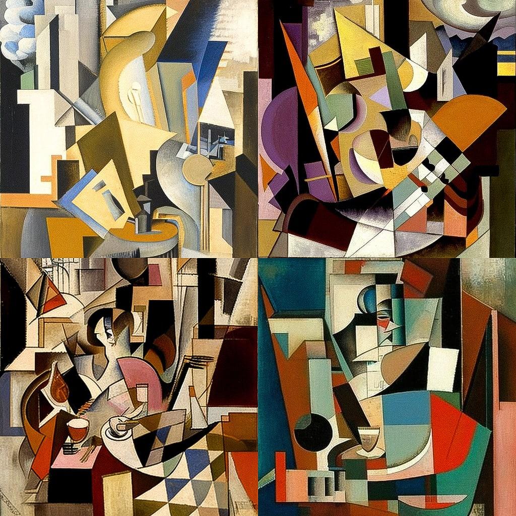 Albert Gleizes style, Midjourney V4, render 1 of 4