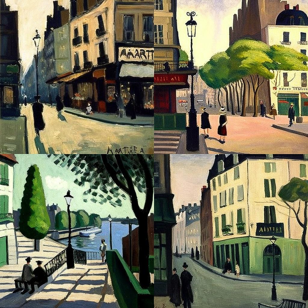 Albert Marquet style, Midjourney V4, render 1 of 4