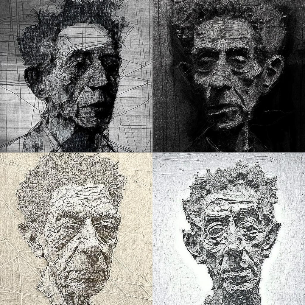 Alberto Giacometti style, Midjourney V4, render 1 of 4