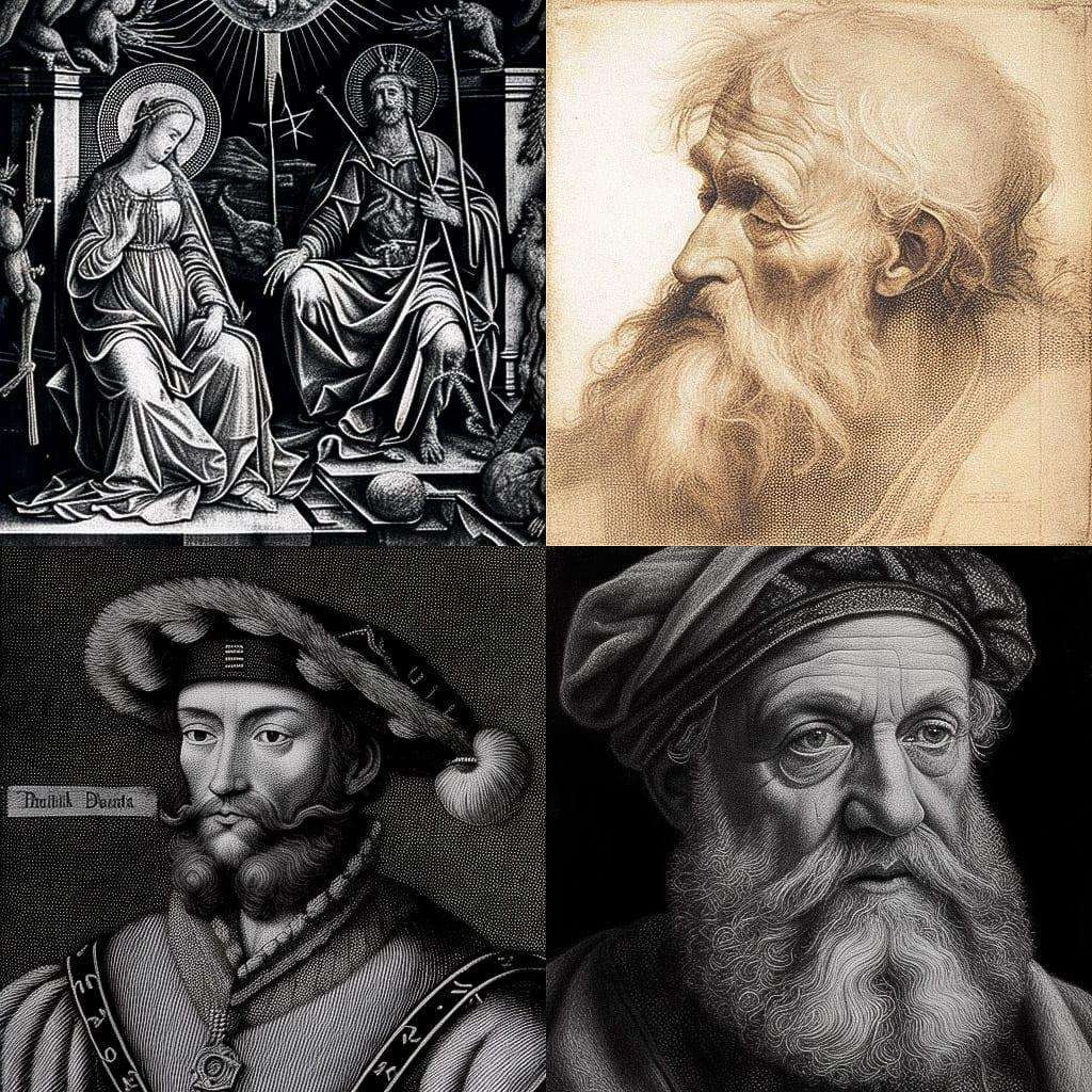 Albrecht Durer style, Midjourney V4, render 1 of 4