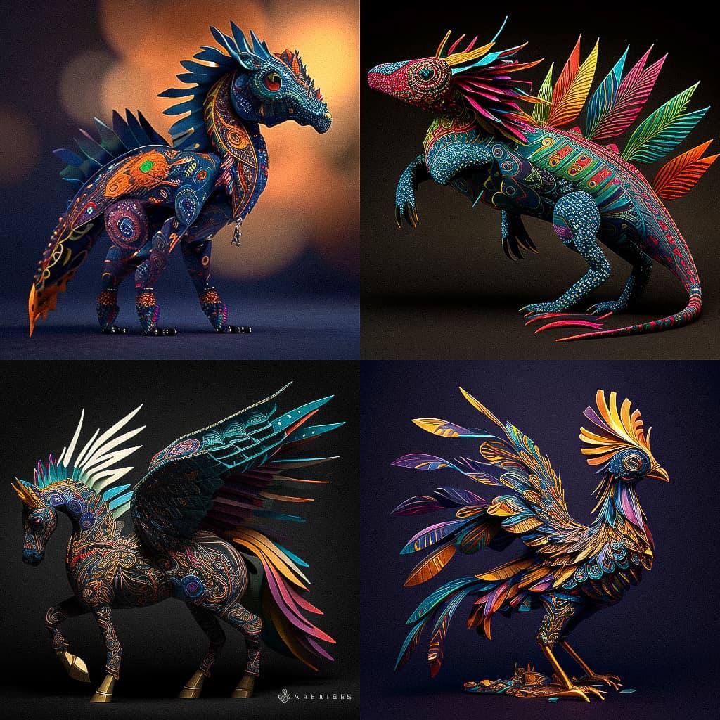 Alebrije style, Midjourney V4, render 1 of 4