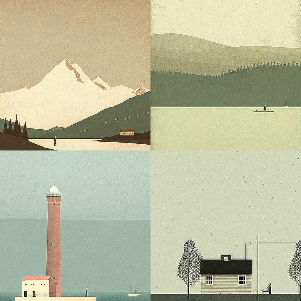 Alessandro Gottardo style, Midjourney V4, render 1 of 4
