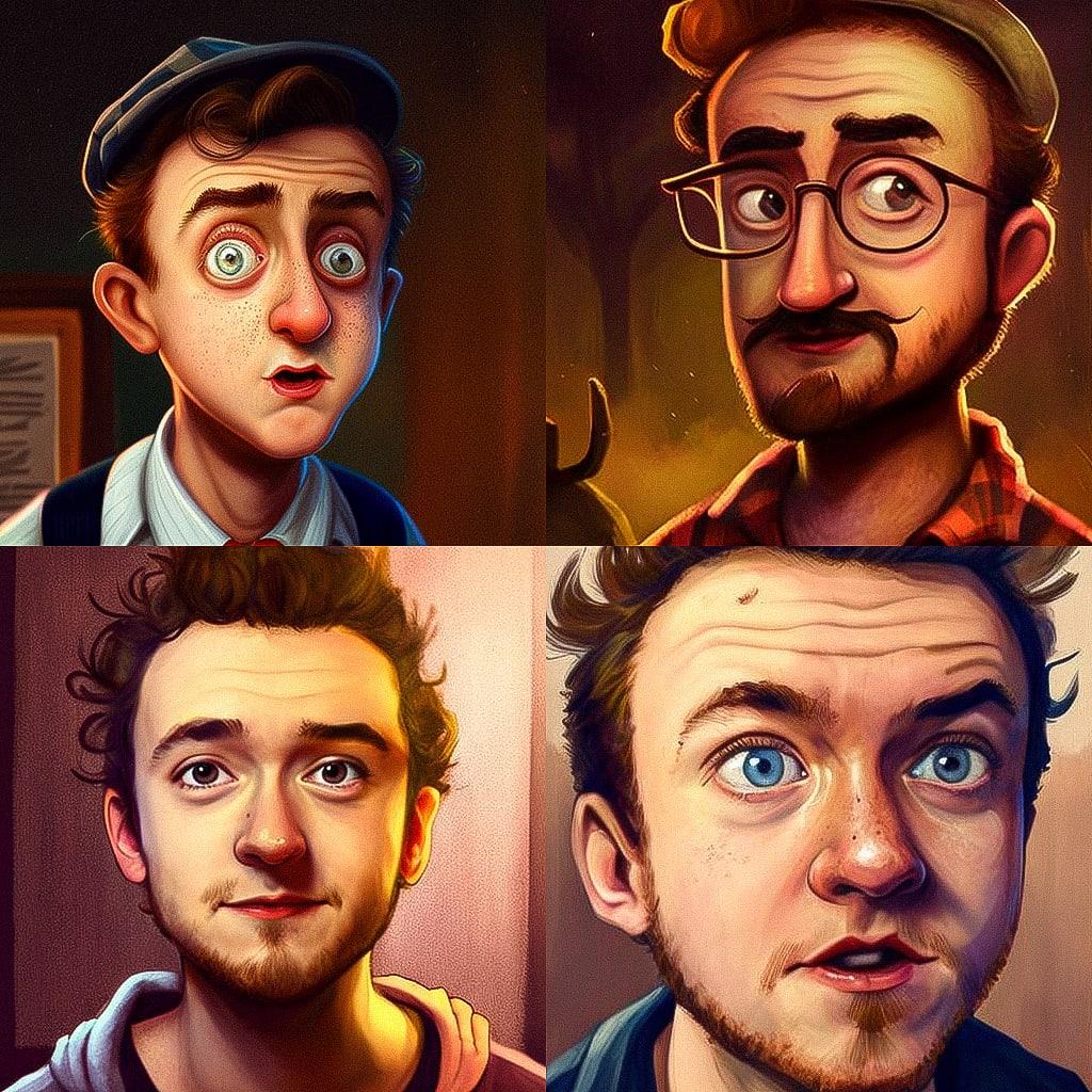 Alex Hirsch style, Midjourney V4, render 1 of 4