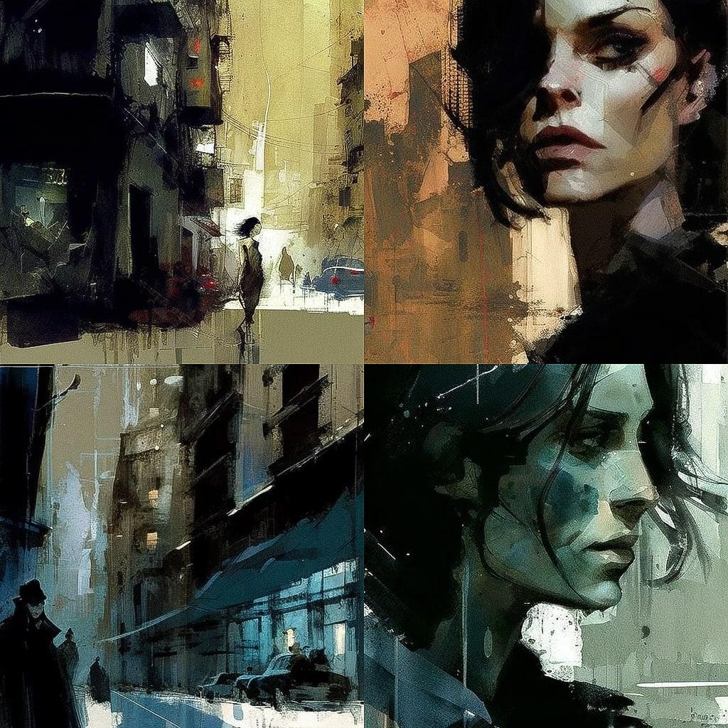 Alex Maleev style, Midjourney V4, render 1 of 4