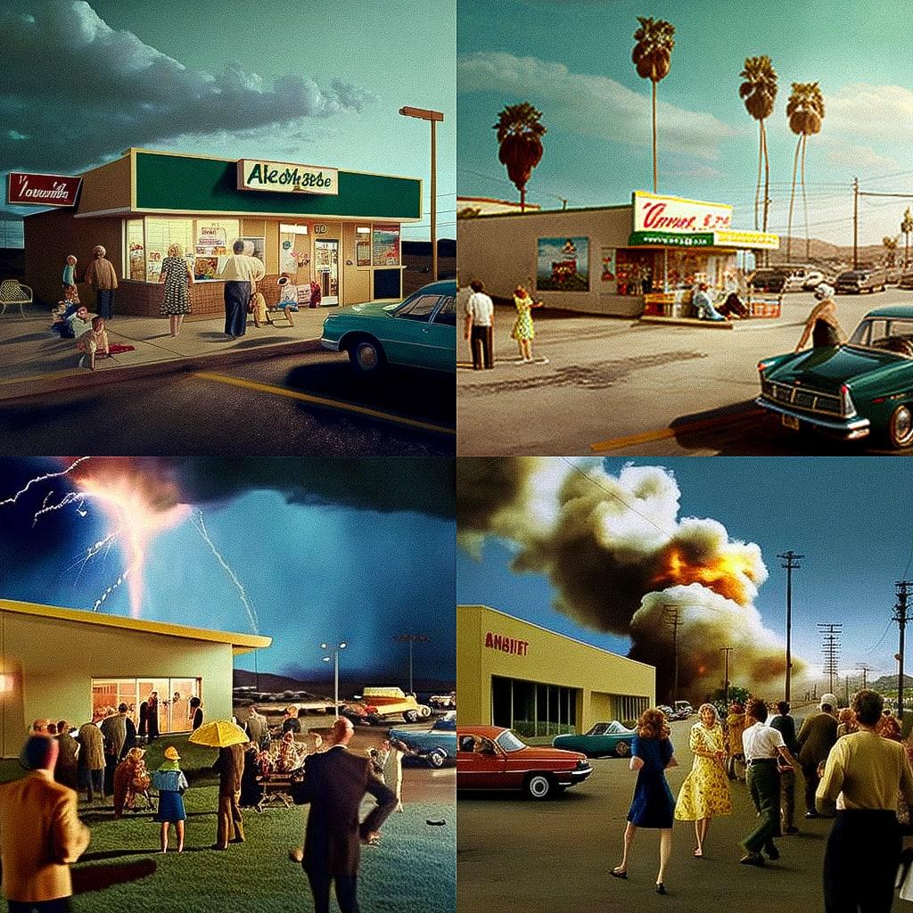 Alex Prager style, Midjourney V4, render 1 of 4