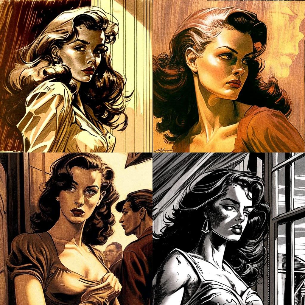 Alex Raymond style, Midjourney V4, render 1 of 4