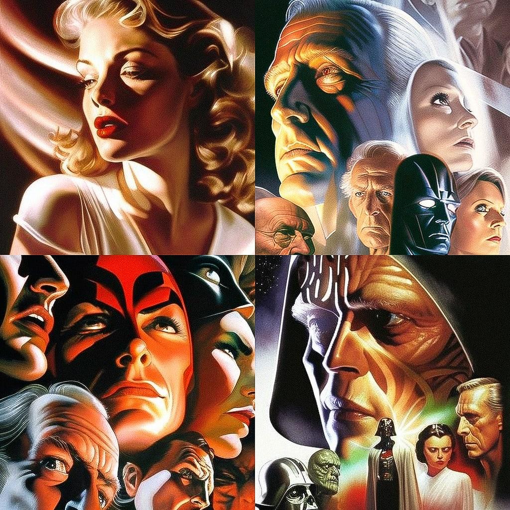 Alex Ross style, Midjourney V4, render 1 of 4