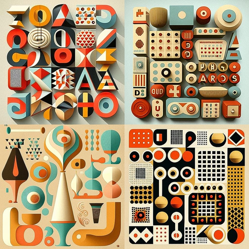 Alexander Girard style, Midjourney V4, render 1 of 4