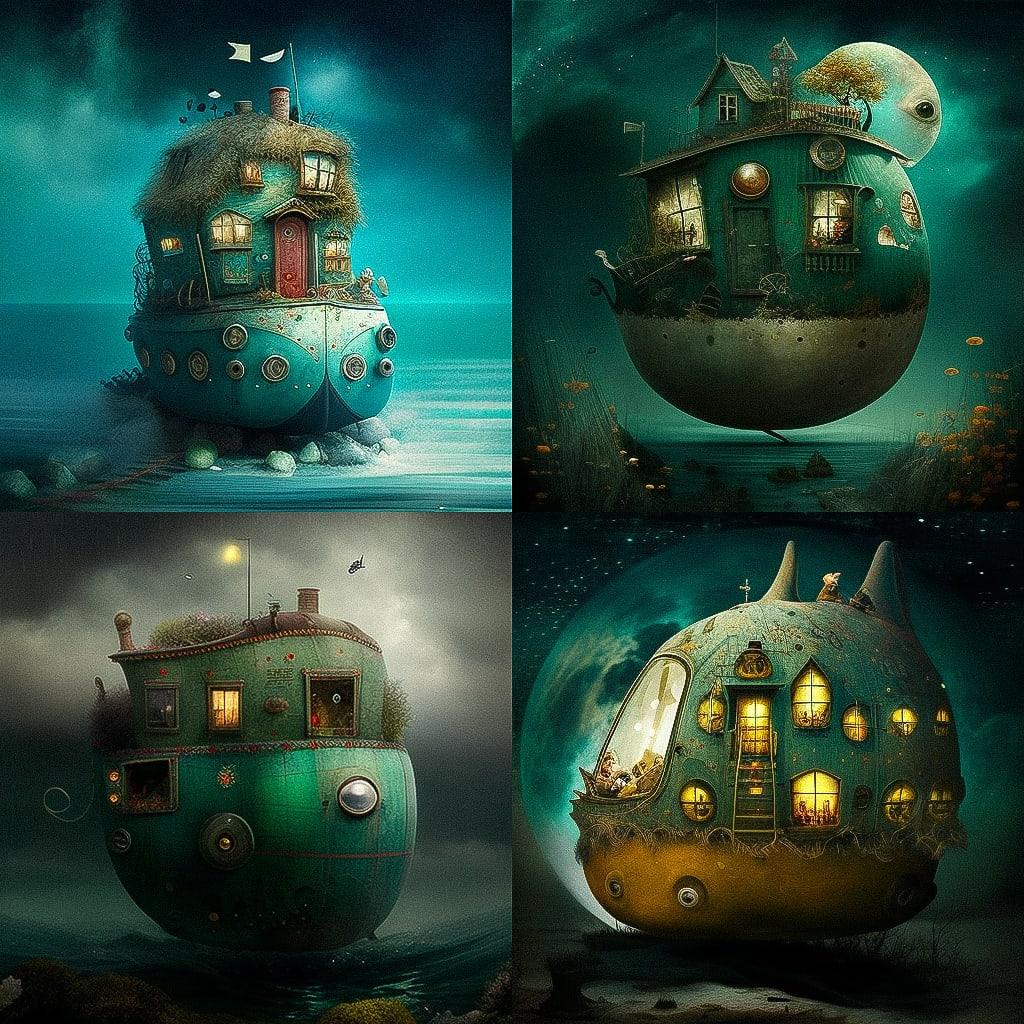 Alexander Jansson style, Midjourney V4, render 1 of 4