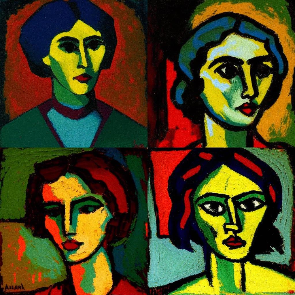 Alexej von Jawlensky style, Midjourney V4, render 1 of 4