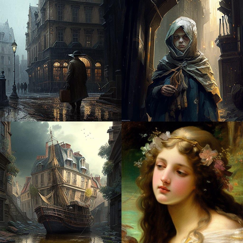 Alfred Dehodencq style, Midjourney V4, render 1 of 4