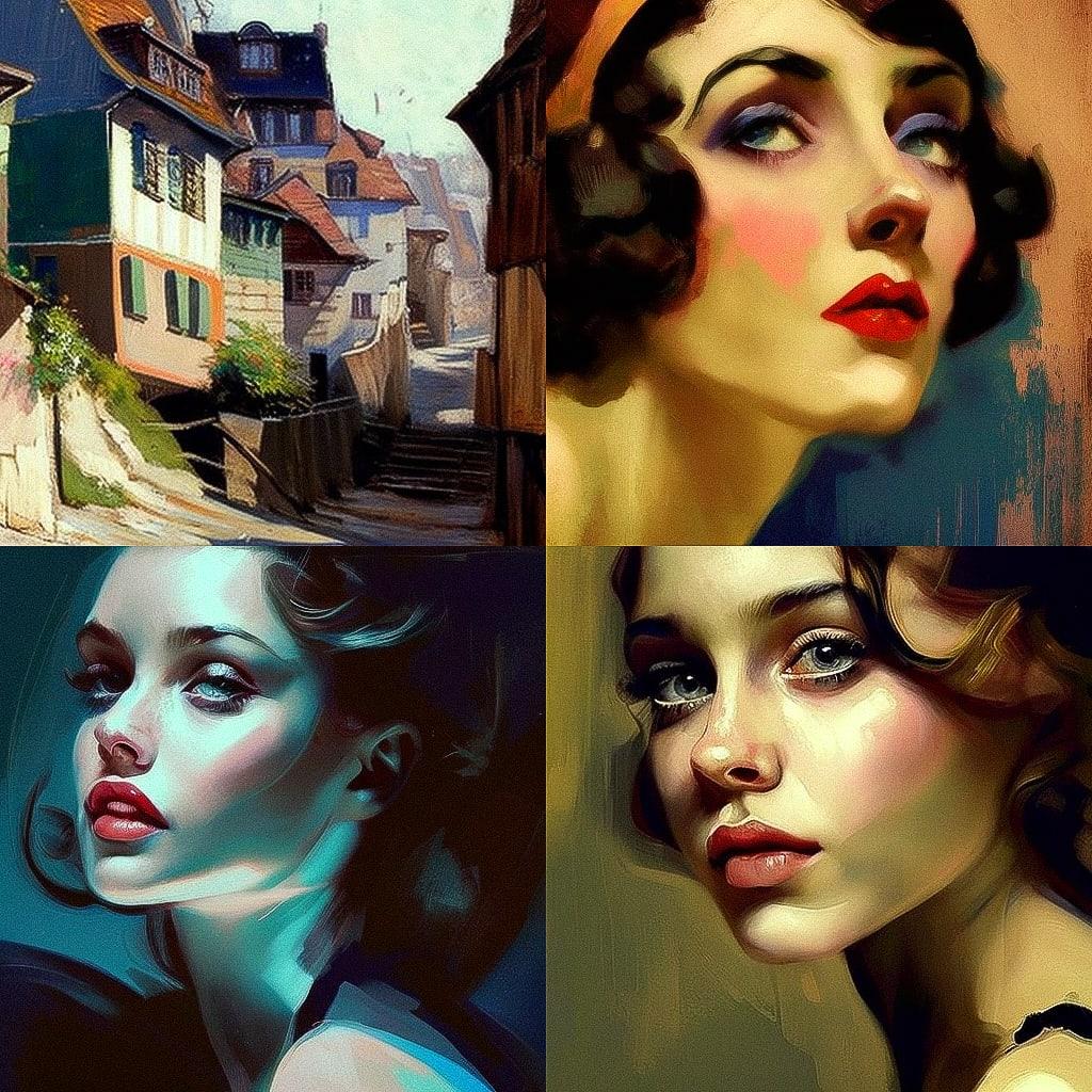 Alfred Henry Maurer style, Midjourney V4, render 1 of 4