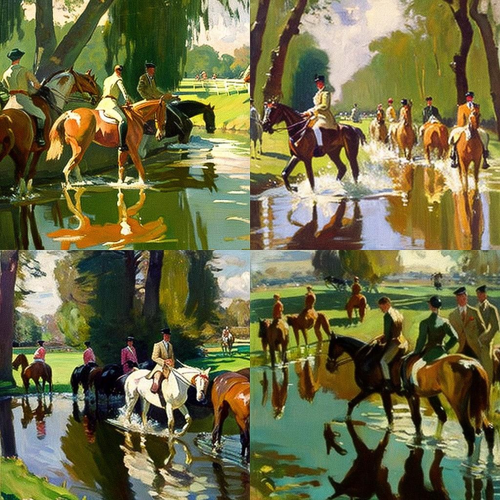 Alfred Munnings style, Midjourney V4, render 1 of 4