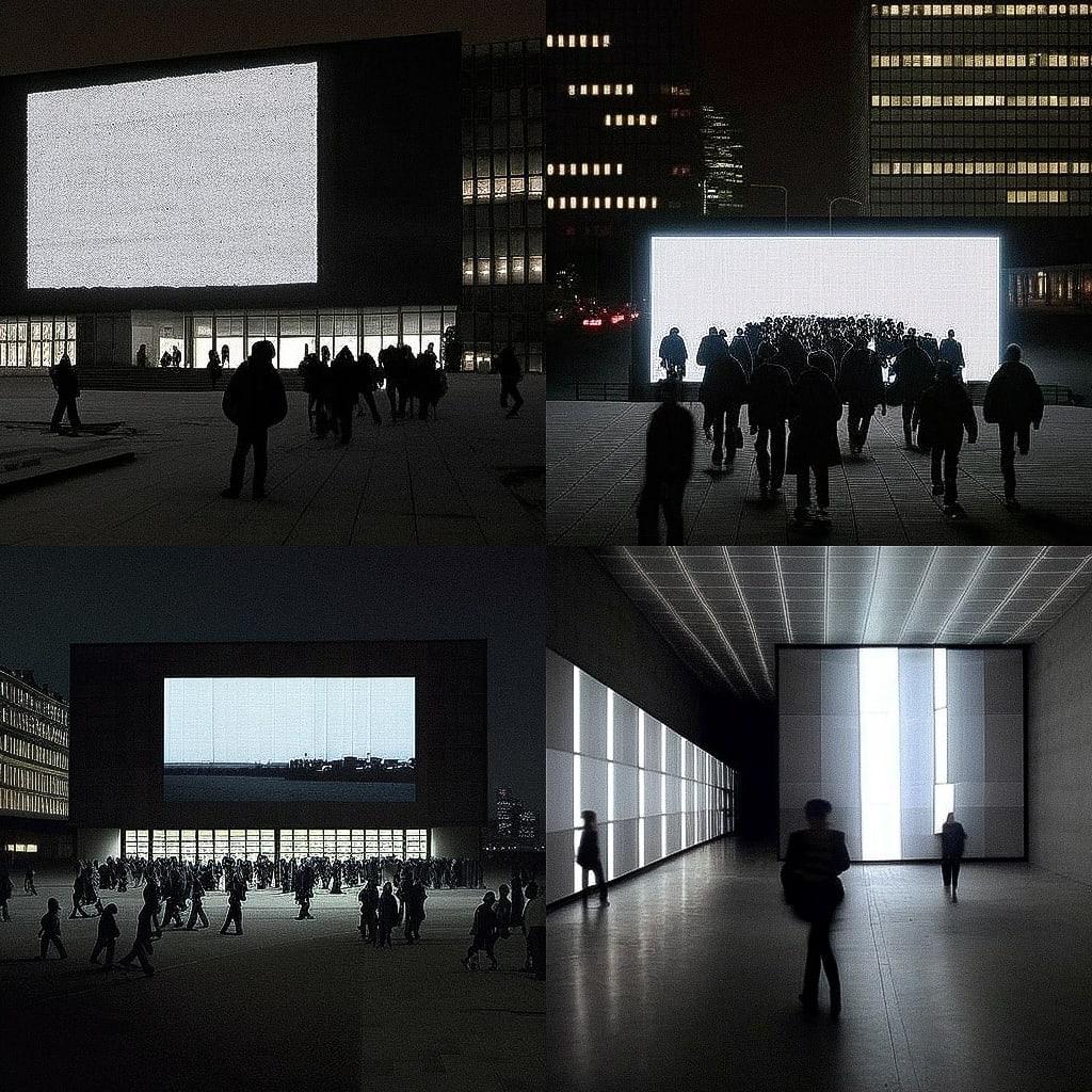 Alfredo Jaar style, Midjourney V4, render 1 of 4