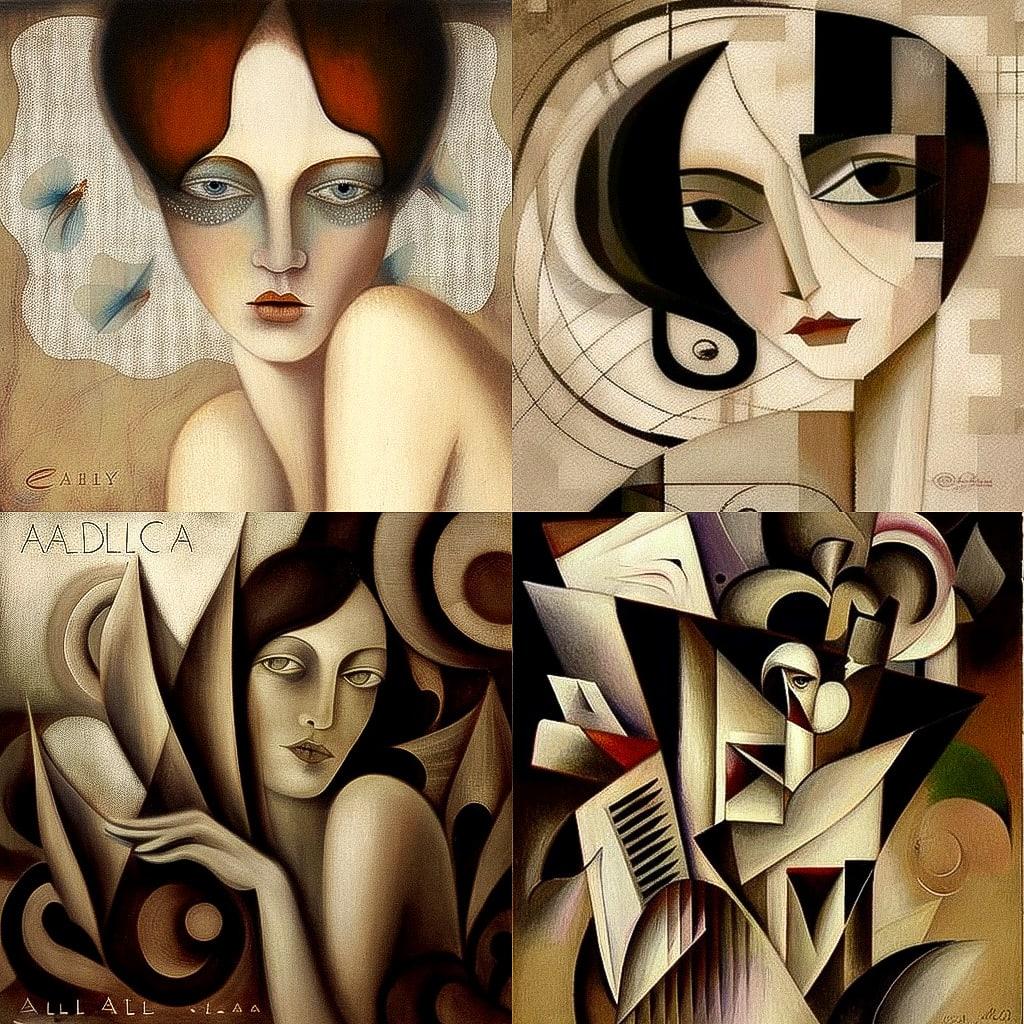 Alice Bailly style, Midjourney V4, render 1 of 4