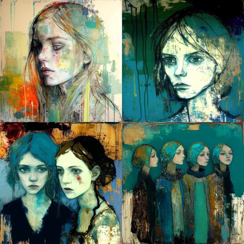 Alice Kettle style, Midjourney V4, render 1 of 4