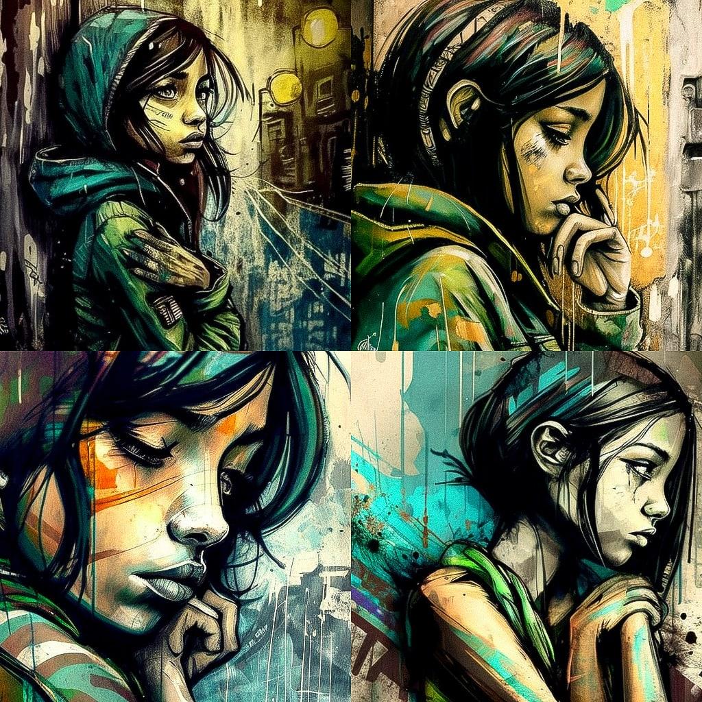 Alice Pasquini style, Midjourney V4, render 1 of 4