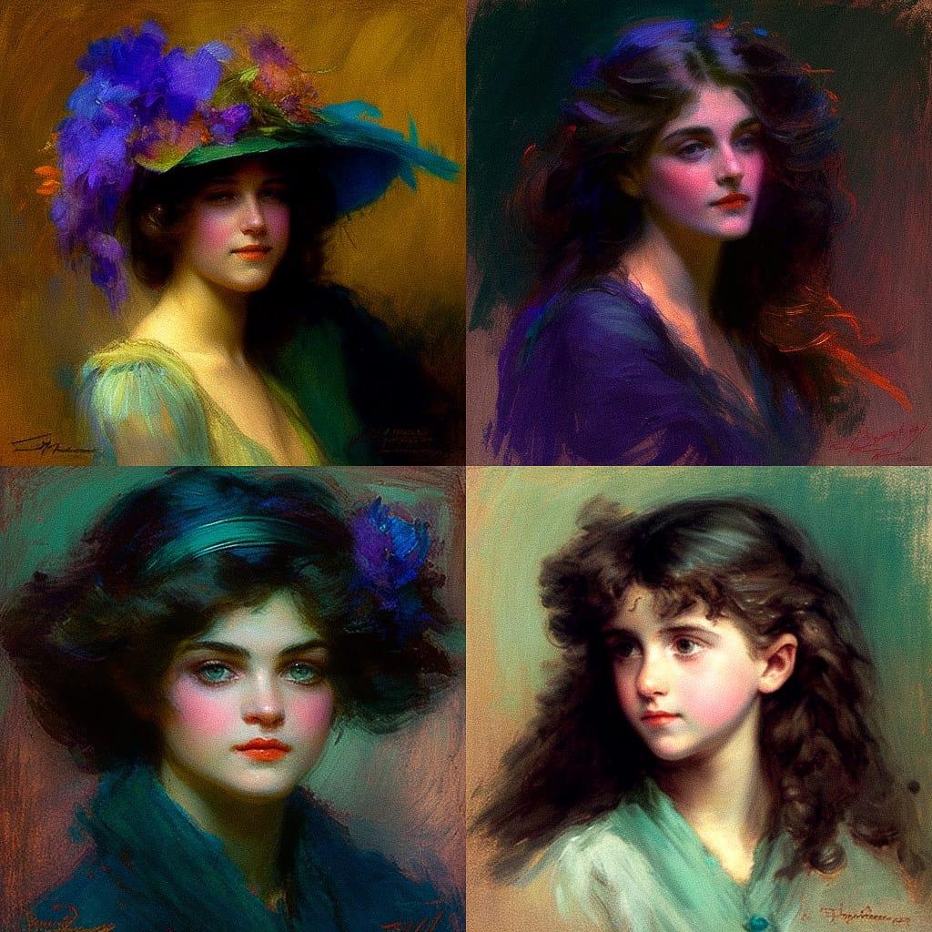 Alice Pike Barney style, Midjourney V4, render 1 of 4