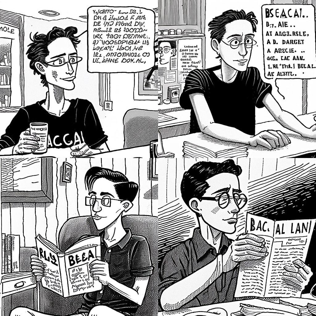 Alison Bechdel style, Midjourney V4, render 1 of 4