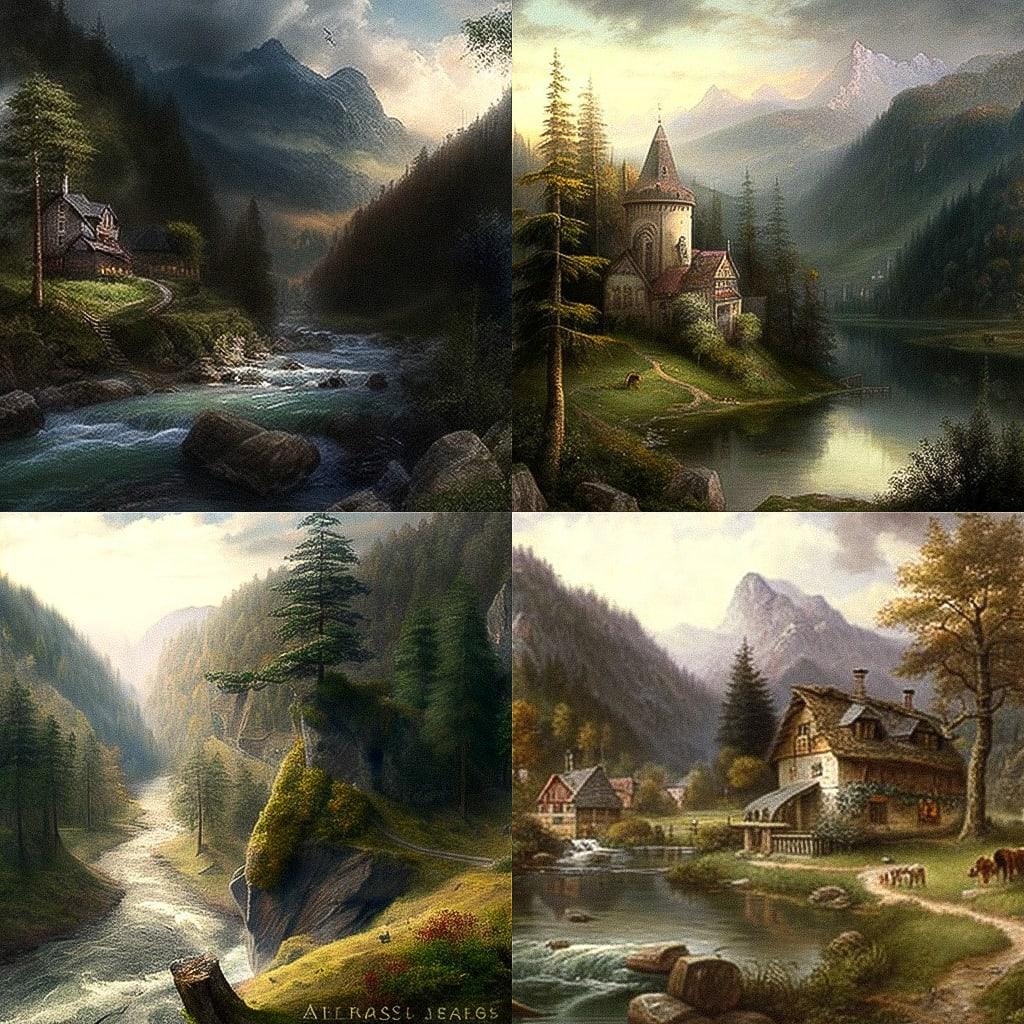 Alois Arnegger style, Midjourney V4, render 1 of 4