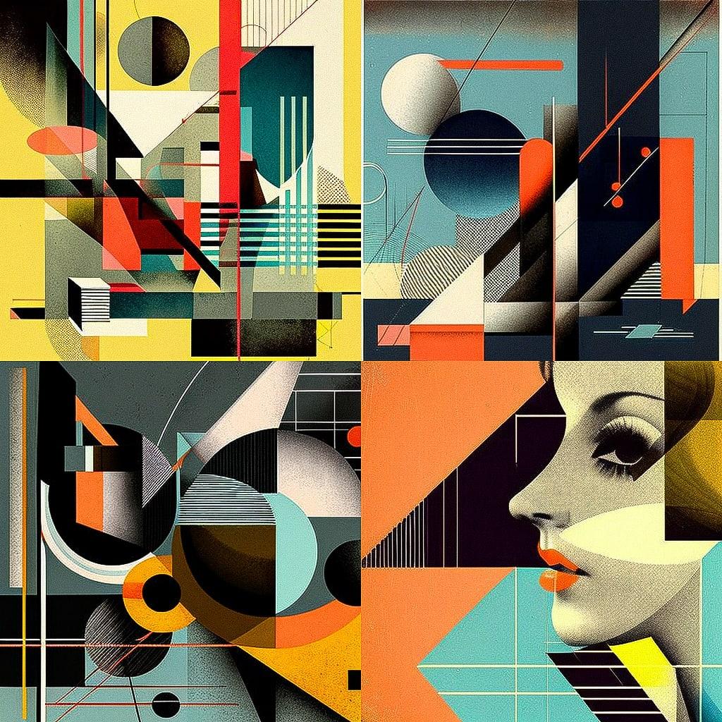 Alvin Lustig style, Midjourney V4, render 1 of 4