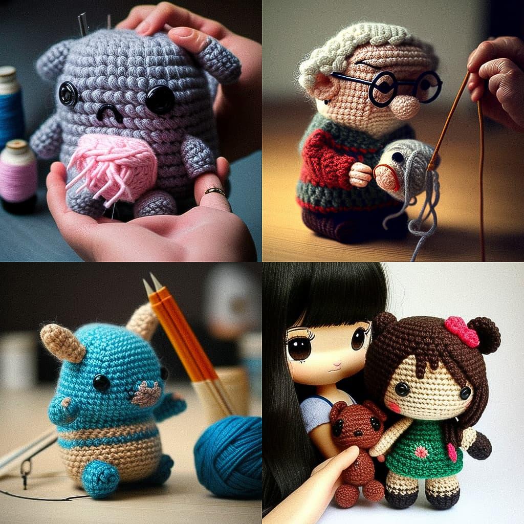 Amigurumi style, Midjourney V4, render 1 of 4