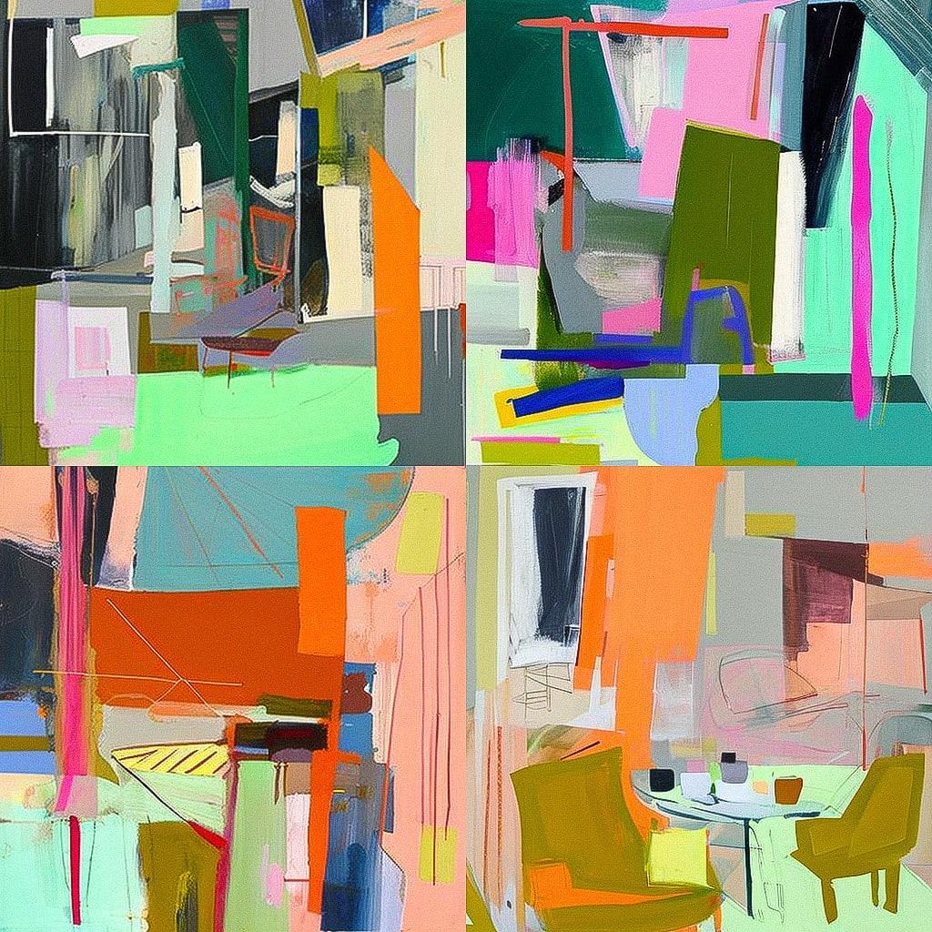 Amy Sillman style, Midjourney V4, render 1 of 4