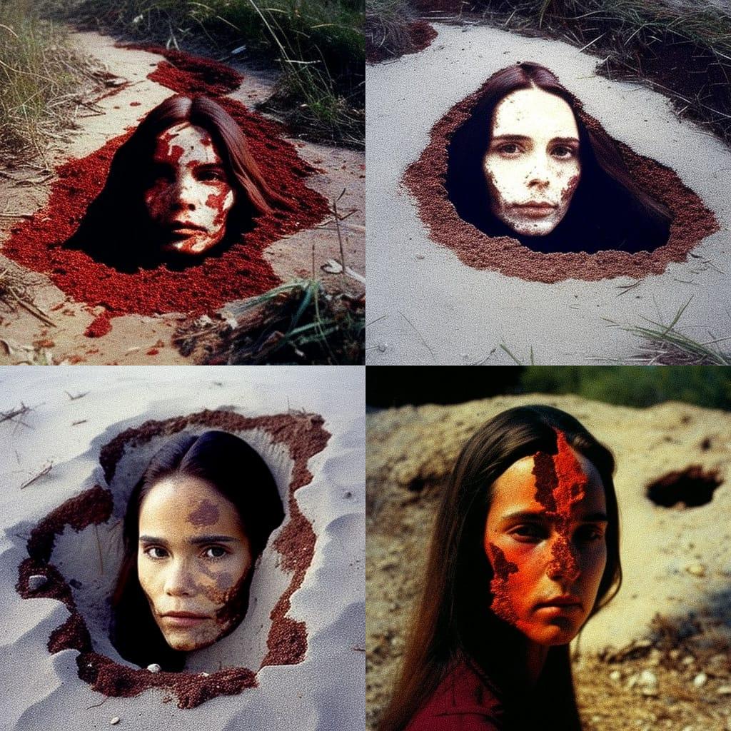 Ana Mendieta style, Midjourney V4, render 1 of 4