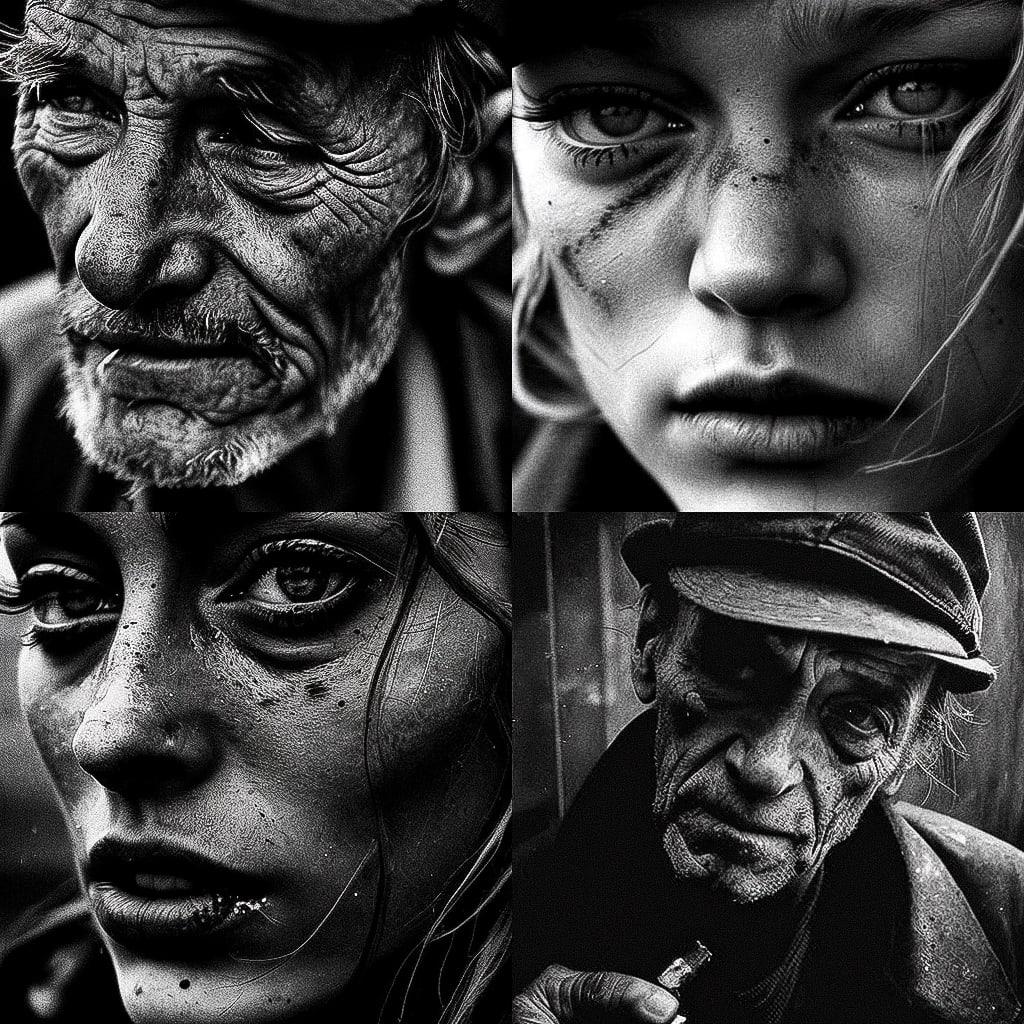 Anders Petersen style, Midjourney V4, render 1 of 4