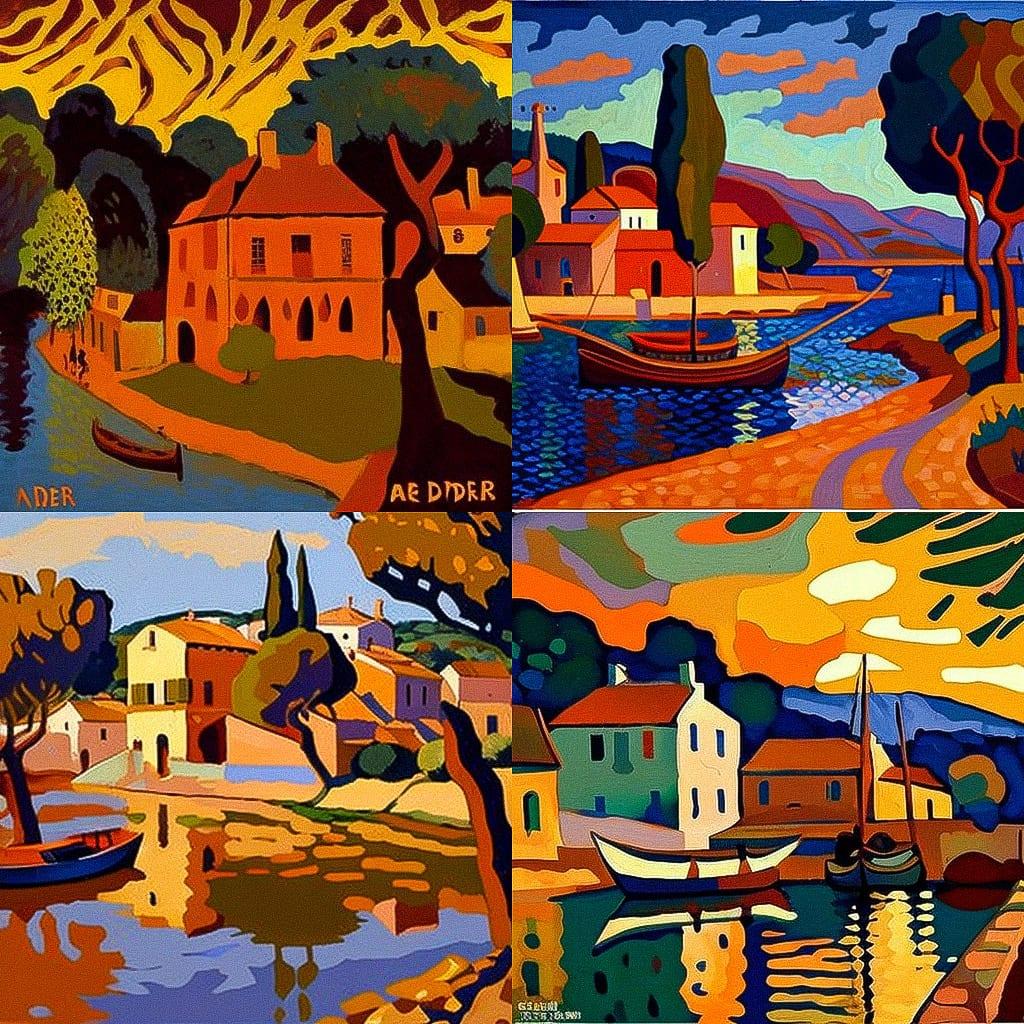 Andre Derain style, Midjourney V4, render 1 of 4