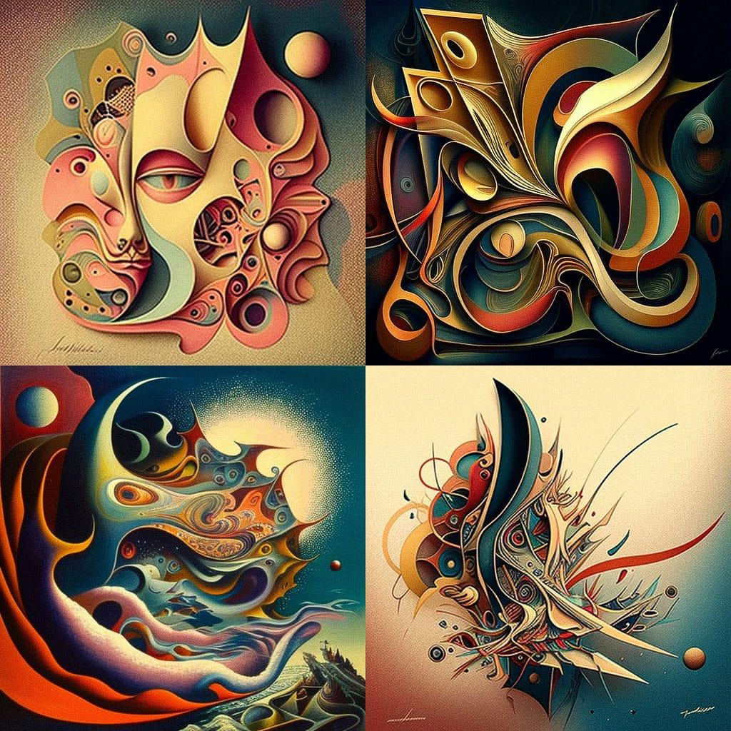 Andre Masson style, Midjourney V4, render 1 of 4