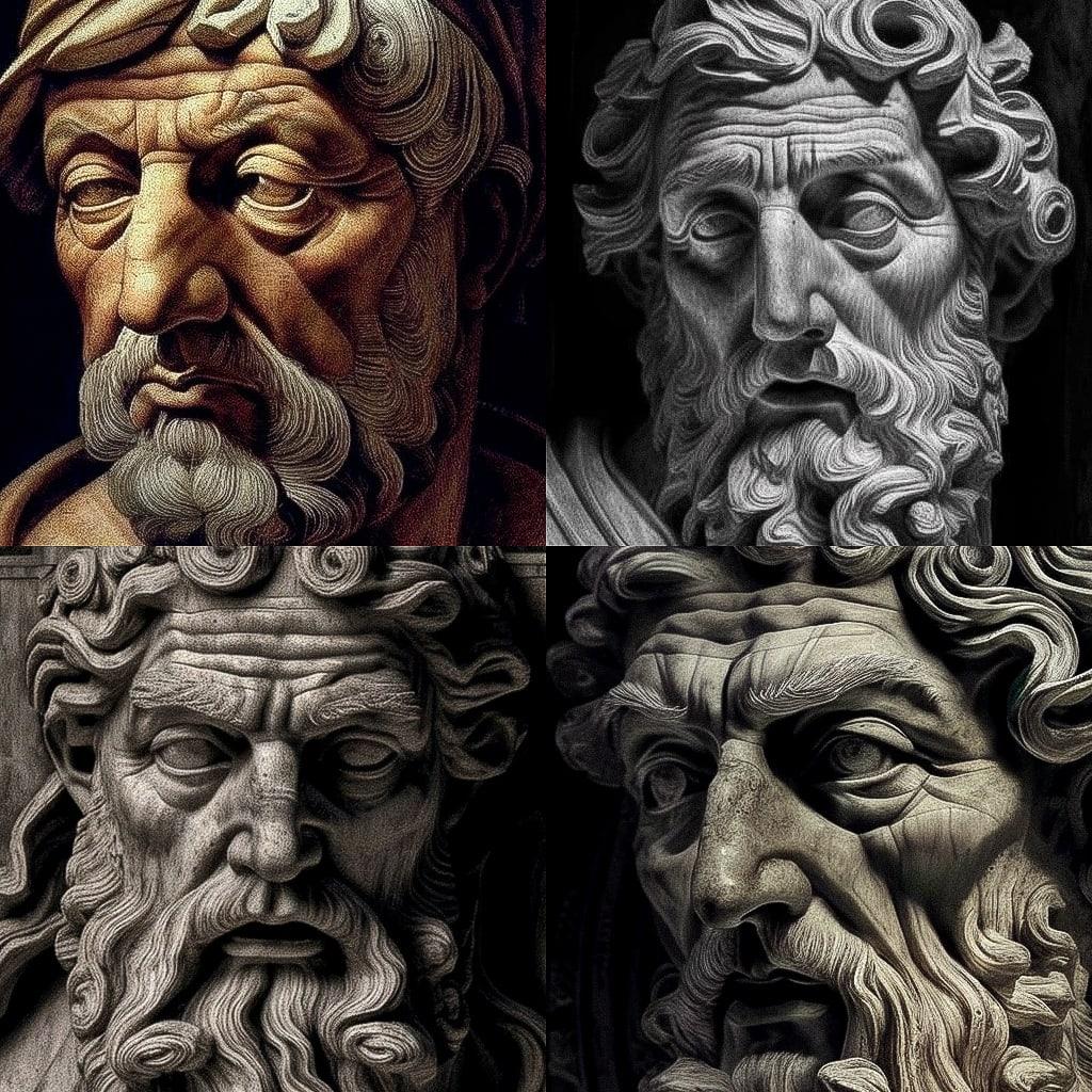 Andrea Mantegna style, Midjourney V4, render 1 of 4
