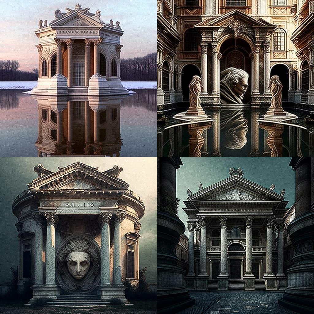 Andrea Palladio style, Midjourney V4, render 1 of 4