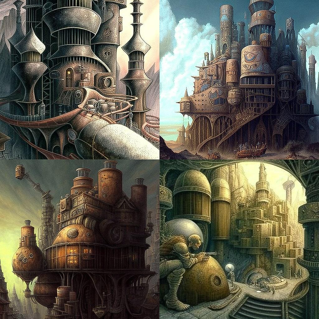 Andrew Ferez style, Midjourney V4, render 1 of 4