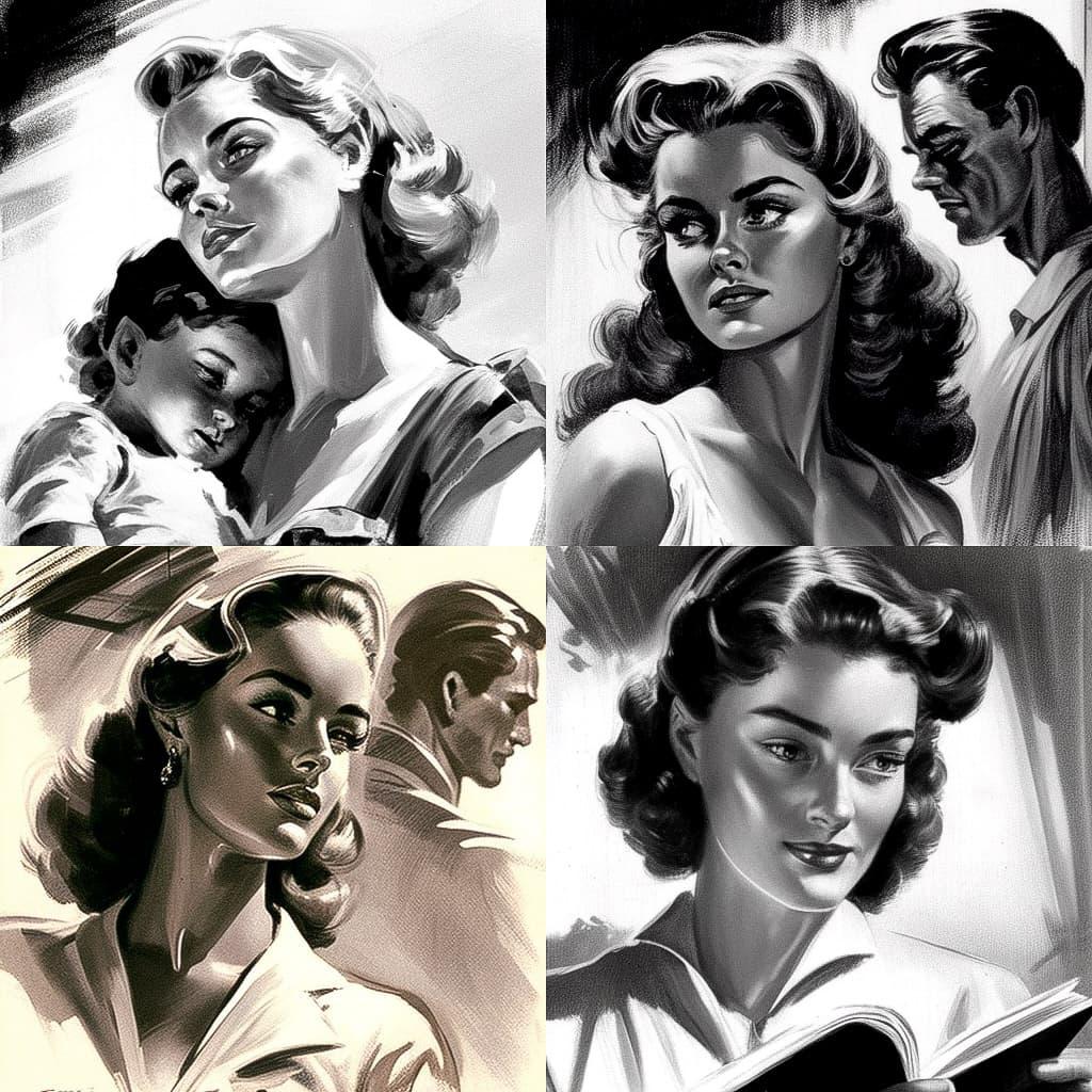 Andrew Loomis style, Midjourney V4, render 1 of 4