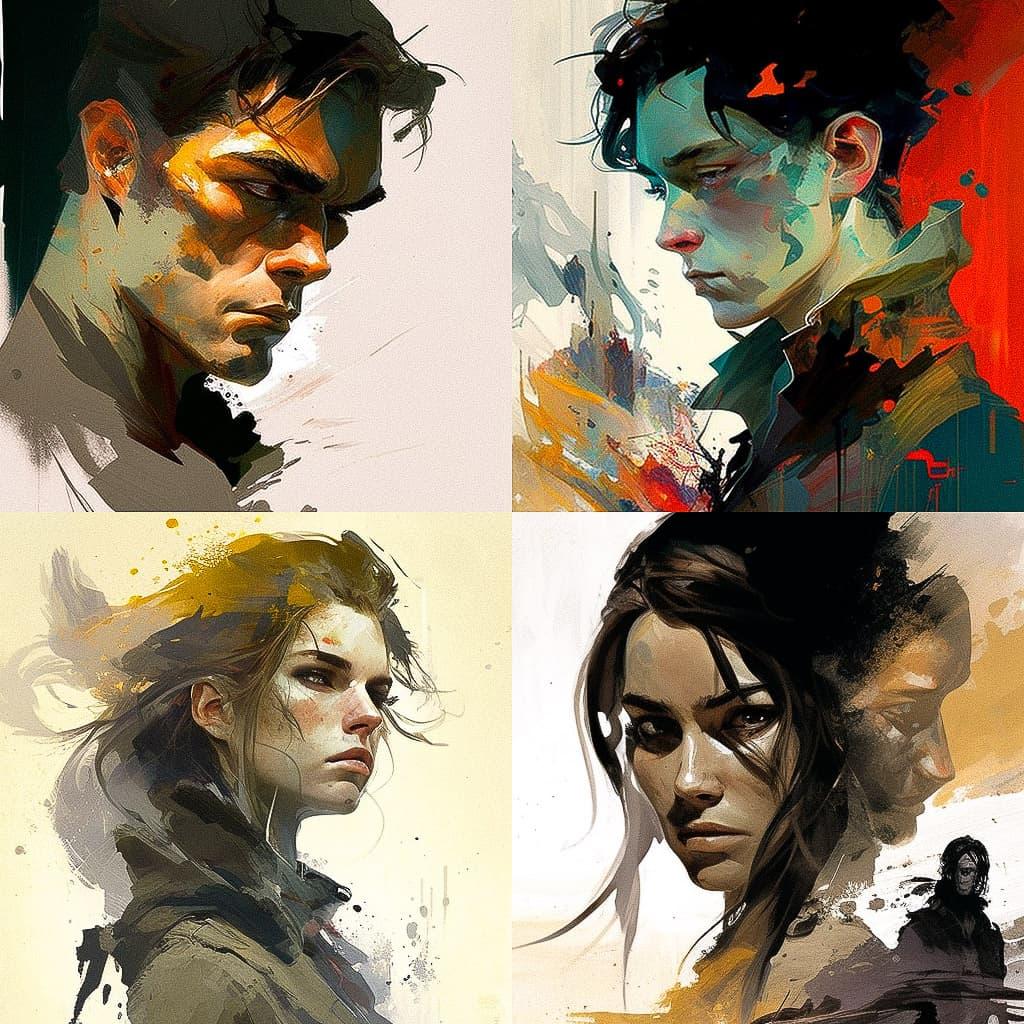Andrew Robinson style, Midjourney V4, render 1 of 4