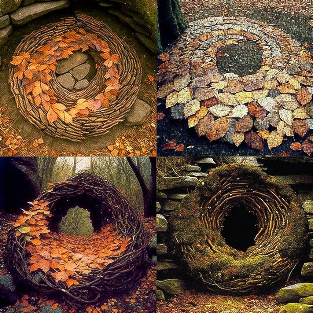 Andy Goldsworthy style, Midjourney V4, render 1 of 4