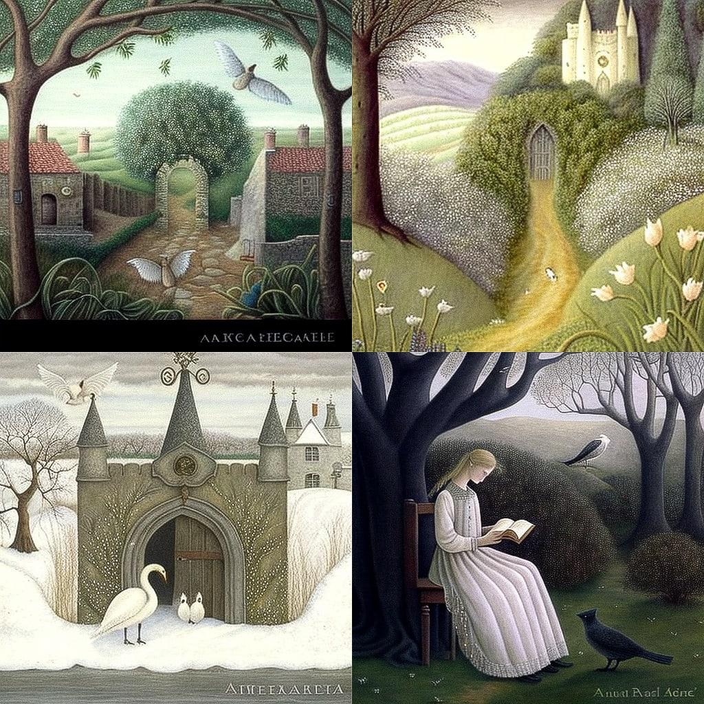 Angela Barrett style, Midjourney V4, render 1 of 4